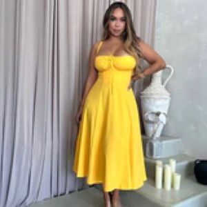 TOXIC ENVY BOUTIQUE Cecilia Midi Sundress Tangarine SIZE S